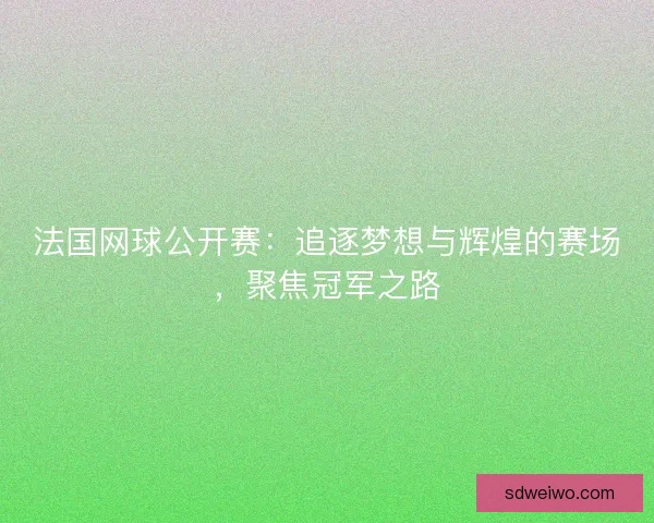 法国网球公开赛：追逐梦想与辉煌的赛场，聚焦冠军之路