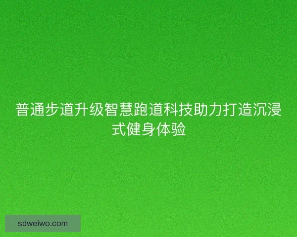 普通步道升级智慧跑道科技助力打造沉浸式健身体验